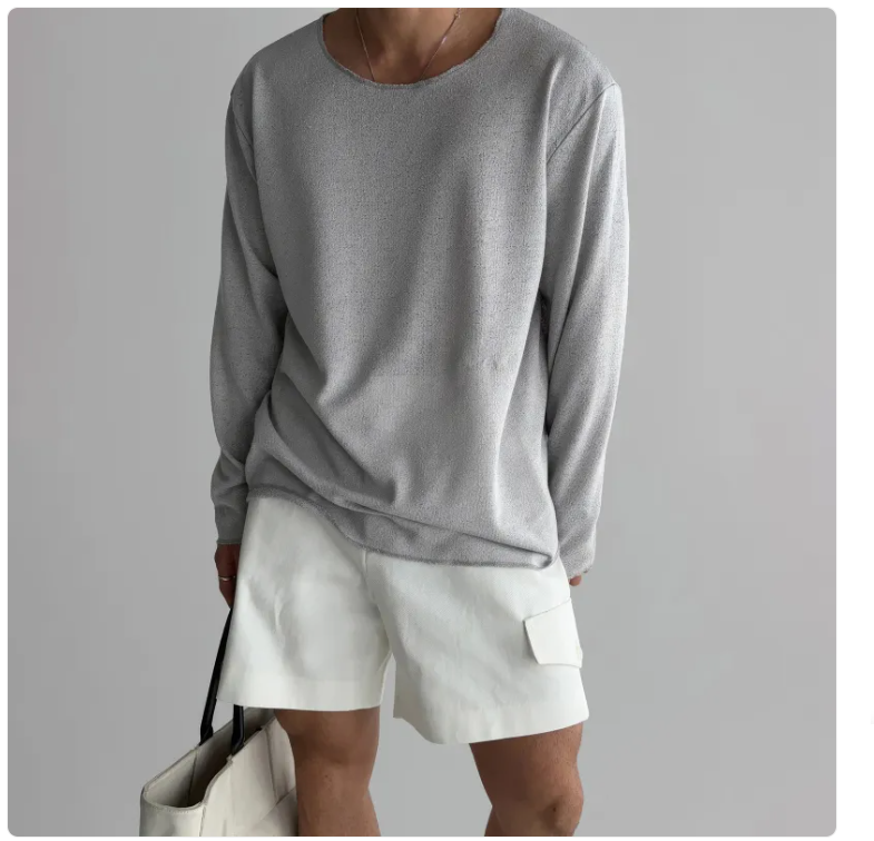 Men's Ultra-Light Breathable Knit Long-Sleeve Tee
