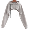 Cropped Hooded Long Sleeve Sweatshirt