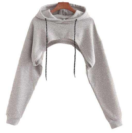 Cropped Hooded Long Sleeve Sweatshirt