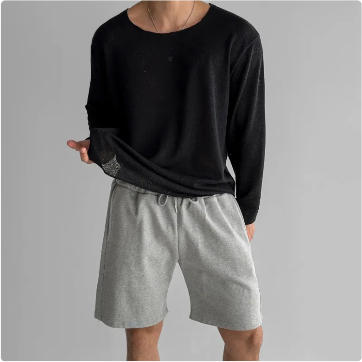 Men's Ultra-Light Breathable Knit Long-Sleeve Tee
