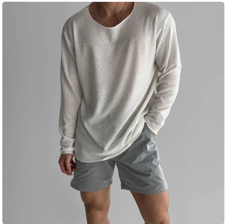 Men's Ultra-Light Breathable Knit Long-Sleeve Tee