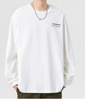 Floral Long Sleeve T-Shirt, Loose Fit Crew Neck Tee