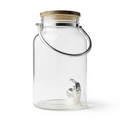 Glass 1.5 Gallon Beverage Dispenser with Wood Lid