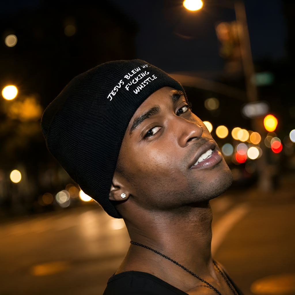 Jesus Gym Beanie – Breathable Cotton Blend Embroidered Beanie in Black