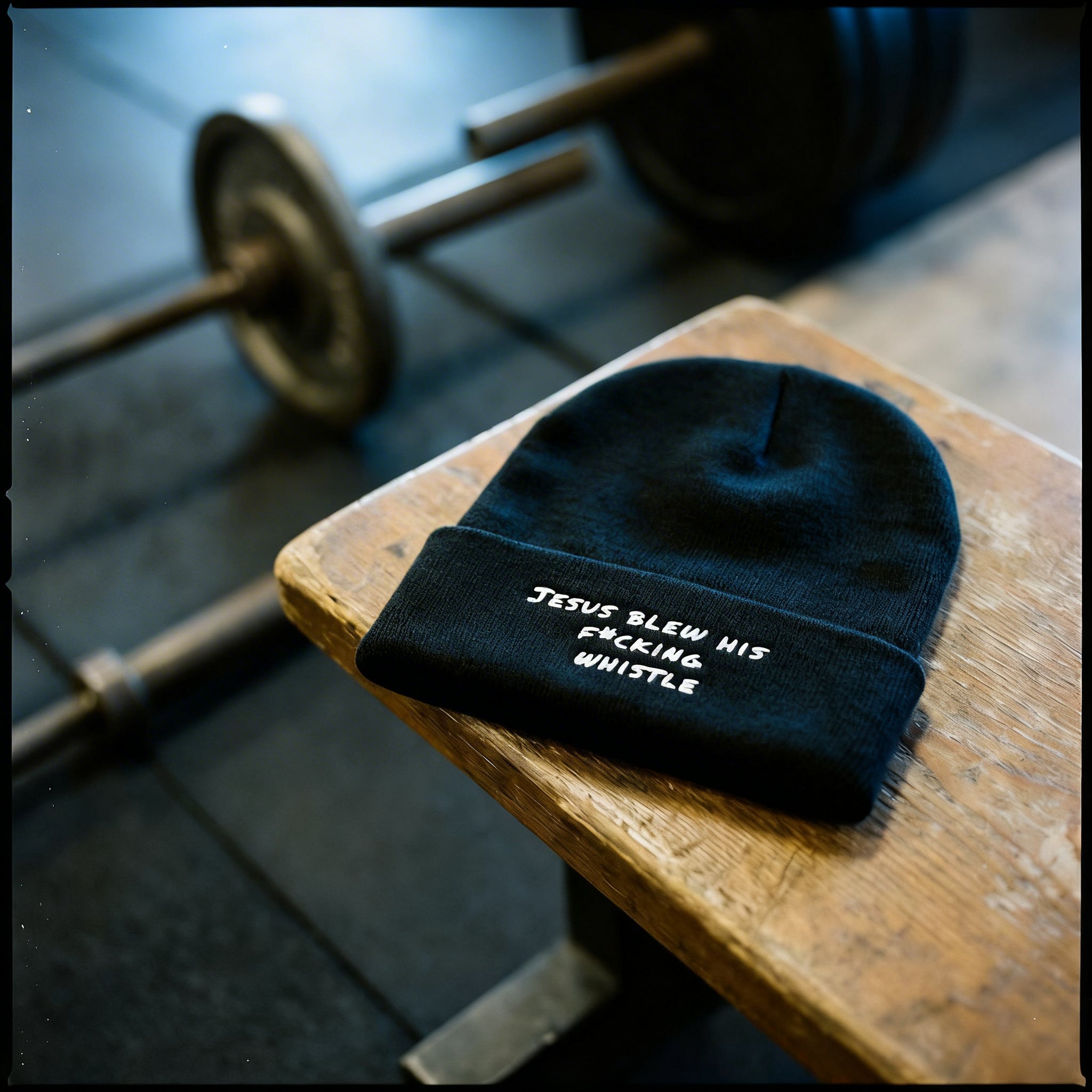 Jesus Gym Beanie – Breathable Cotton Blend Embroidered Beanie in Black